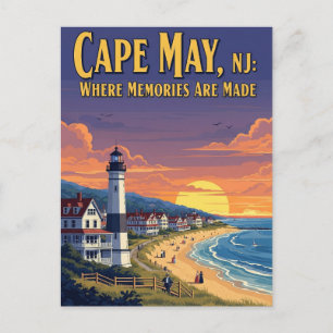 Vintage Cape May New Jersey Travel Postcard