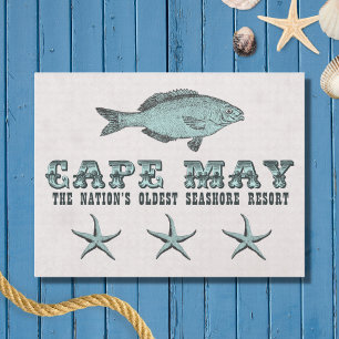 Vintage Cape May NJ Oldest Seashore Resort Beach Postcard