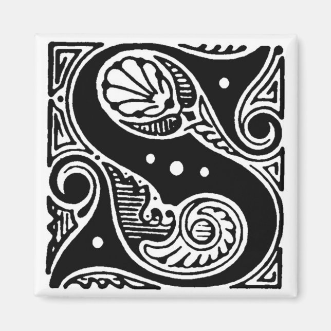 Vintage Capital Letter S - Magnet (Front)