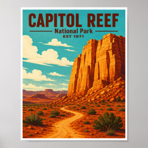 Vintage Capitol Reef National Park Travel Poster