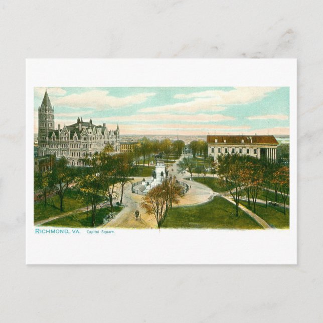 Vintage Capitol Square, Richmond, Virginia Postcard (Front)