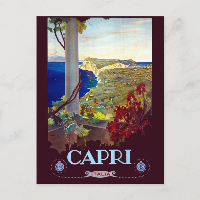 Vintage Capri Italy Travel Postcard (Front)