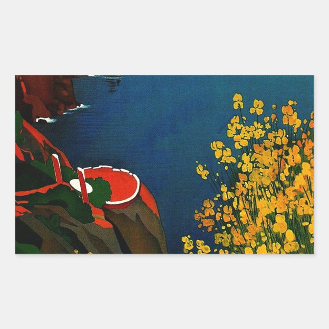 Vintage Capri L'Isola del Sole Italy Rectangular Sticker (Front)