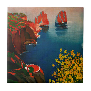 Vintage Capri L'Isola del Sole Italy Tile
