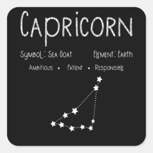 Vintage Capricorn Star Sign Horoscope Birthday Gif Square Sticker