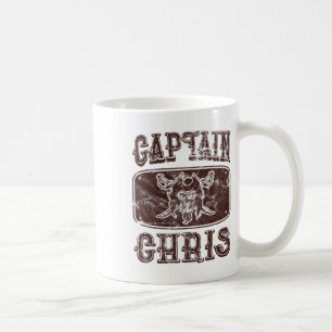Vintage Captain Chris Personalised Pirate Pontoon Coffee Mug