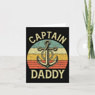 Vintage Captain Daddy Boat Pontoon Dad Fishing Sai Card