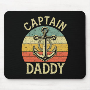 Vintage Captain Daddy Boat Pontoon Dad Fishing Sai Mouse Pad