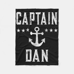 Vintage Captain Dan Personalised First Name Boatin Fleece Blanket