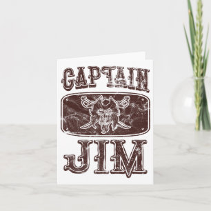Vintage Captain Jim Personalised Pirate Pontoon Bo Card