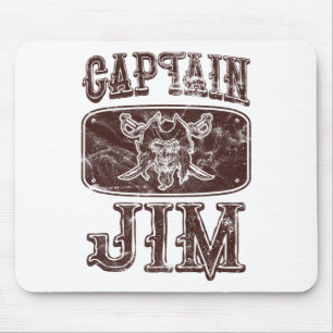Vintage Captain Jim Personalised Pirate Pontoon Bo Mouse Pad