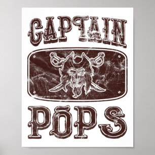 Vintage Captain Pops Personalised Pirate Pontoon B Poster