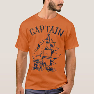 Vintage Captain Ship Boating Sailing Yachting Mari T-Shirt