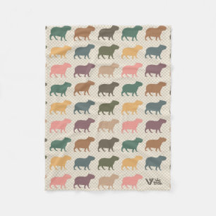 Vintage Capybara Blanket Capybara Lover Blanket
