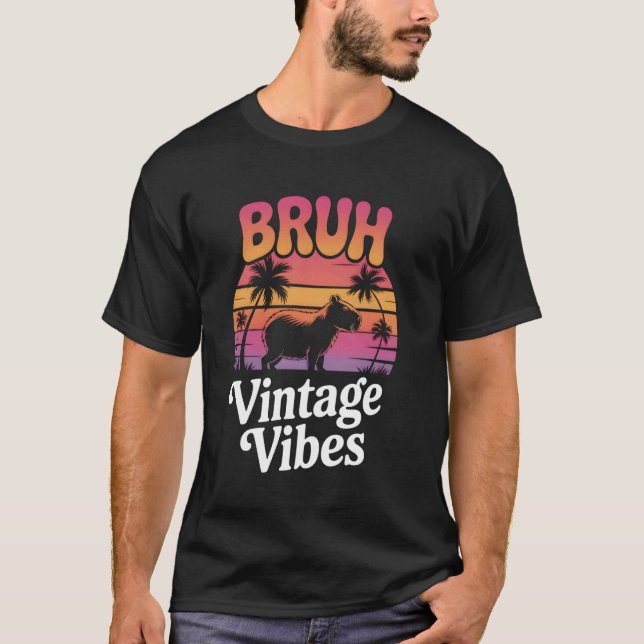 Vintage Capybara Bruh Retro Tee (Front)