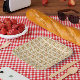 Vintage Capybara Floral Paper Plates 