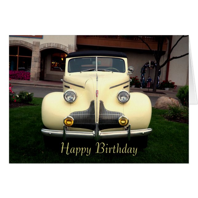 Vintage Car 092 Birthday Card (Front Horizontal)