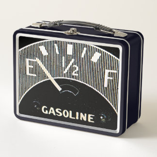 Vintage Car Analogue Gas Gauge Metal Lunch Box