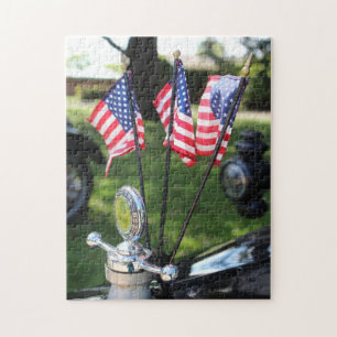 Vintage Car and American Flag puzzle
