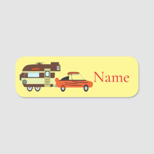 Vintage Car and Camper Thunder_Cove Name Tag