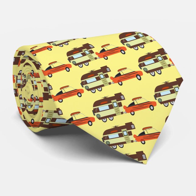 Vintage Car and Camper Thunder_Cove Tie (Rolled)