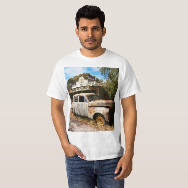 Vintage Car And Garage, Mens Value Tshirt (Front Full)