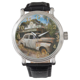 Vintage Car And Garage, Mens Wristwatch