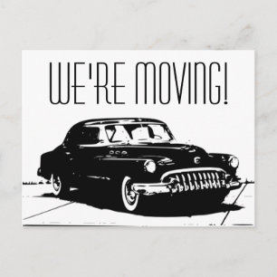 Vintage Car Announcement Postcard