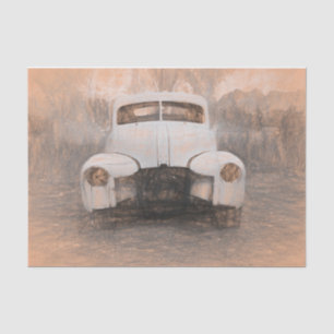 Vintage Car Antique Rustic Sketch Art Decoupage Tissue Paper