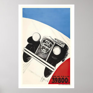 Vintage Car Automobile Racing Poster