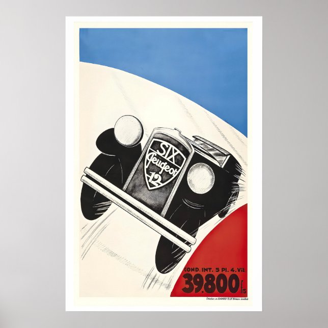 Vintage Car Automobile Racing Poster (Front)