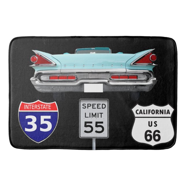 Vintage Car Bathroom Rug (Front)