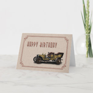 Vintage Car Birthday Card