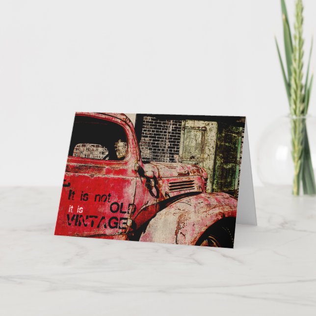 vintage car birthday card (Front)