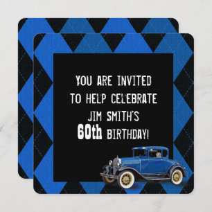 Vintage Car Birthday Invite