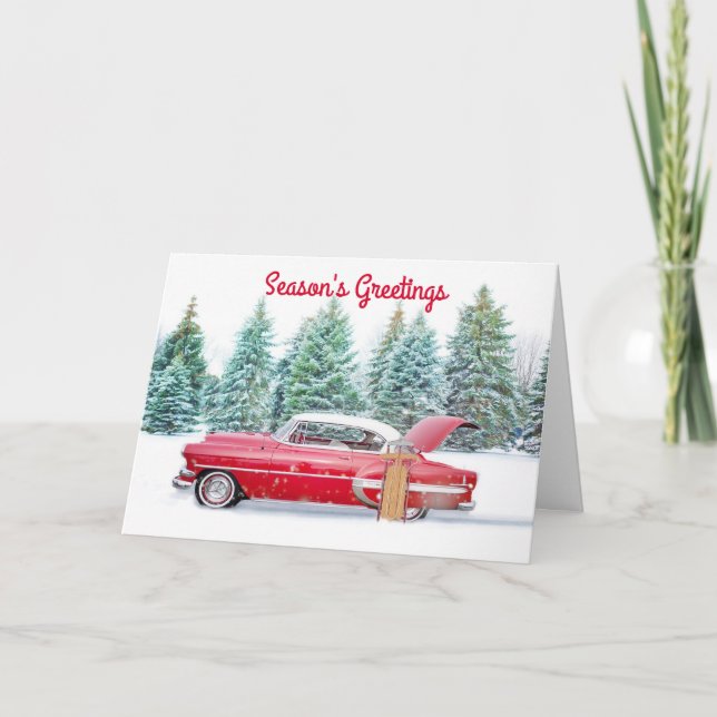 Vintage Car Christmas Card (Front)