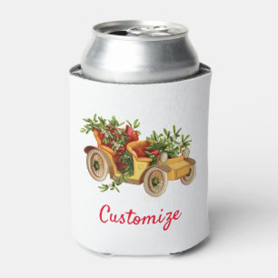 Vintage Car Christmas Mistletoe Thunder_Cove   Can Cooler