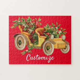 Vintage Car Christmas Mistletoe Thunder_Cove Jigsaw Puzzle