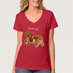 Vintage Car Christmas Mistletoe Thunder_Cove T-Shirt