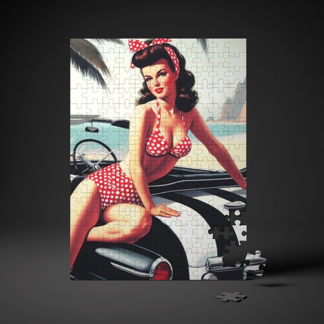 Vintage Car Classic Pin Up Jigsaw Puzzle (Creator Uploaded)