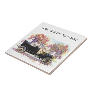 Vintage car custom ceramic tile