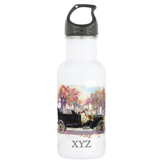 Vintage car custom monogram 532 ml water bottle (Front)