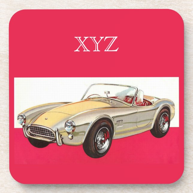 Vintage car custom monogram coasters (Front)