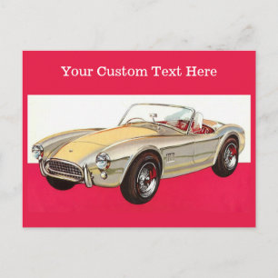 Vintage car custom postcards
