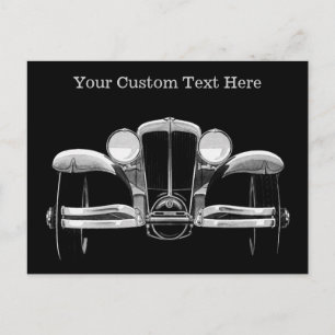 Vintage car custom postcards