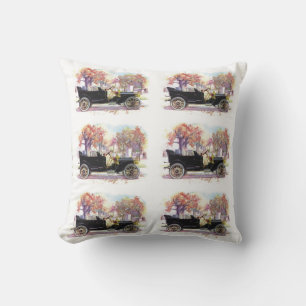 Vintage car custom throw pillow