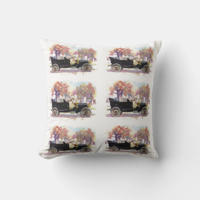 Vintage car custom throw pillow (Front)