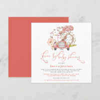 Vintage Car Cute Cat Coral Drive By Baby Shower
