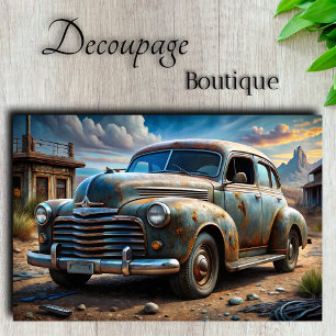 Vintage Car Decoupage Tissue Paper
