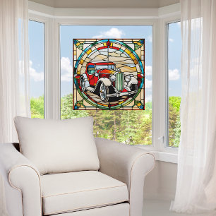 Vintage Car Faux Stained Glass